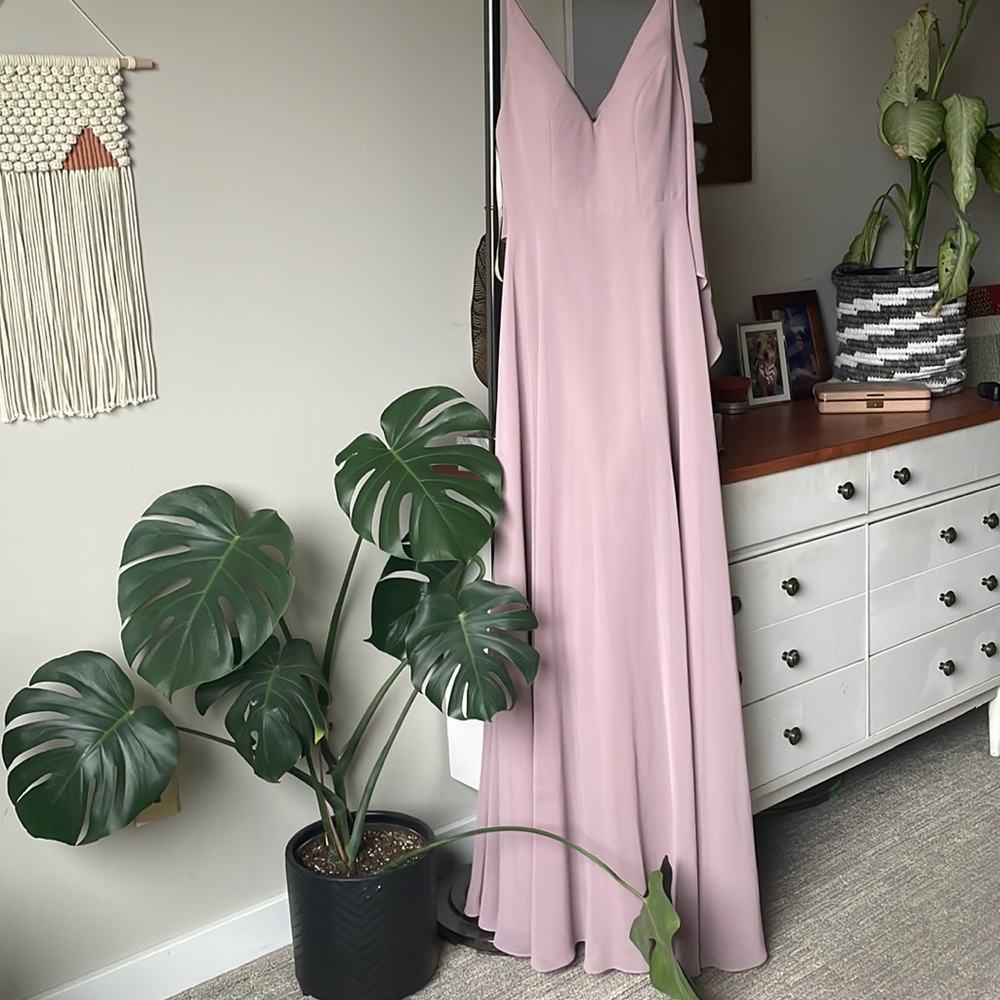 Jenny Yoo collection sz 0 gown. NWT. Fig color, purple, mauve, pink, gray hue.